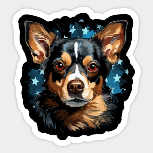 Patriotic Chihuahua Sticker